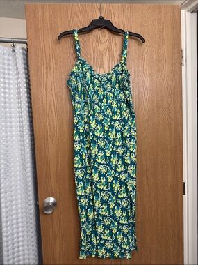 Market & Spruce Blue and Yellow Floral Dress
